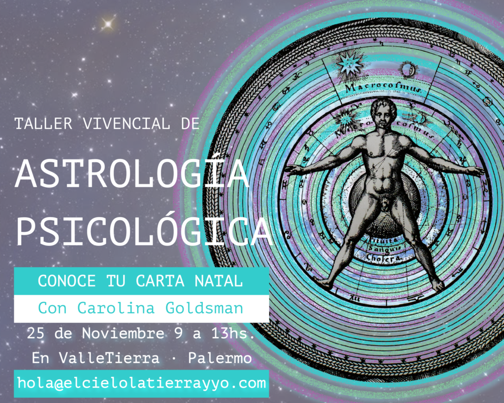Flyer Taller Vivencial Astrología Psicológica en Buenos Aires