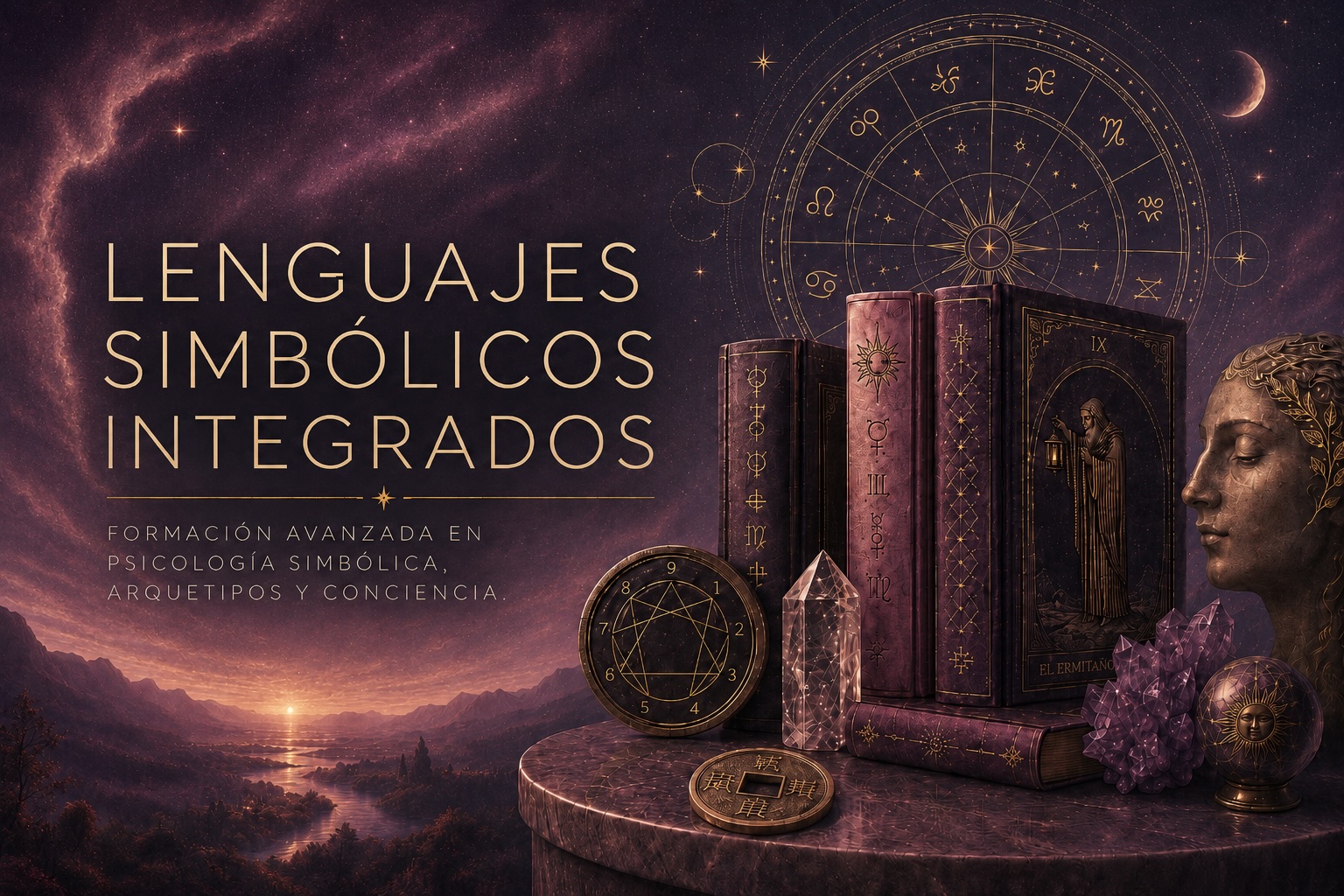 LENGUAJES SIMBÓLICOS INTEGRADOS | Formación avanzada en Psicología Simbólica, Arquetipos y Conciencia. Una formacion que integra astrologia, tarot, eneagrama, i Ching y sueños.
