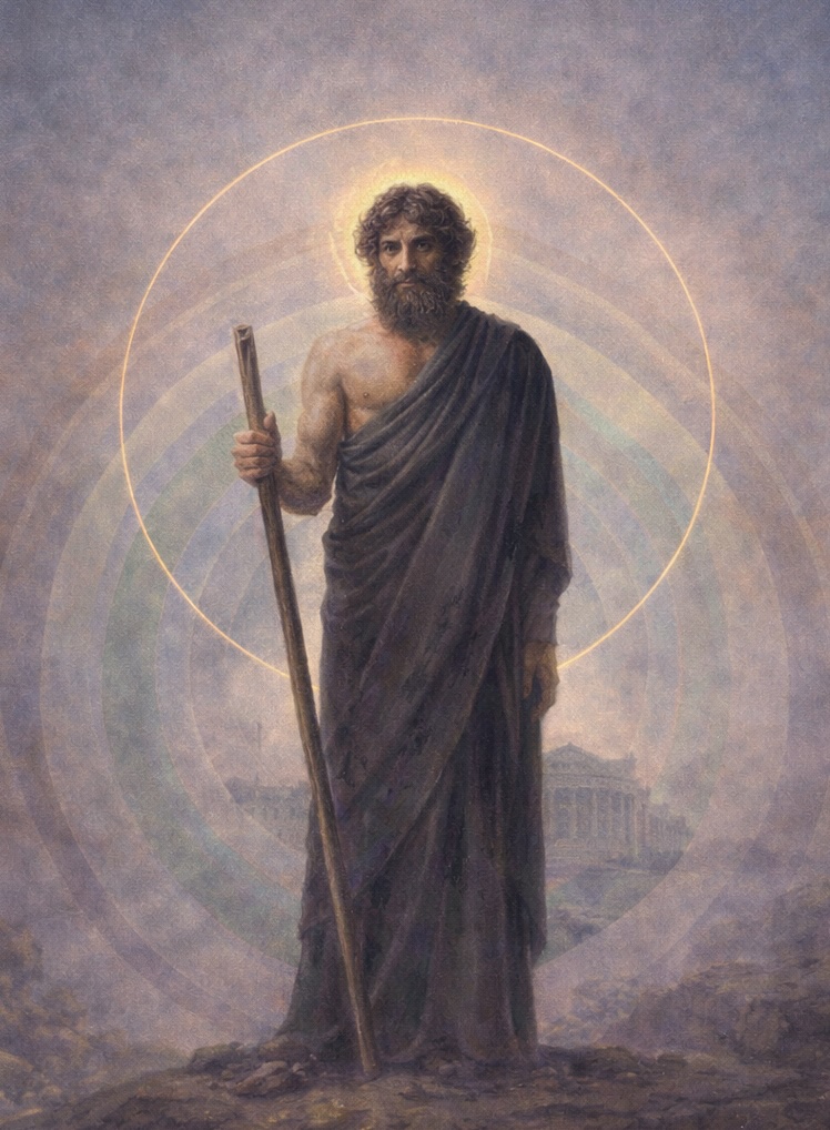 Representación arquetípica de Saturno como maestro del tiempo y disciplina en astrología terapéutica.