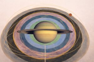 Ilustración simbólica de Saturno en Aries 2026–2028 representando maduración, disciplina y liderazgo responsable en astrología.