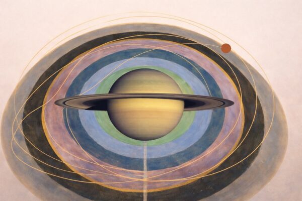 Ilustración simbólica de Saturno en Aries 2026–2028 representando maduración, disciplina y liderazgo responsable en astrología.