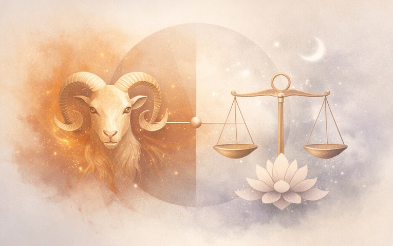Eje Aries Libra equilibrio entre identidad y vínculo