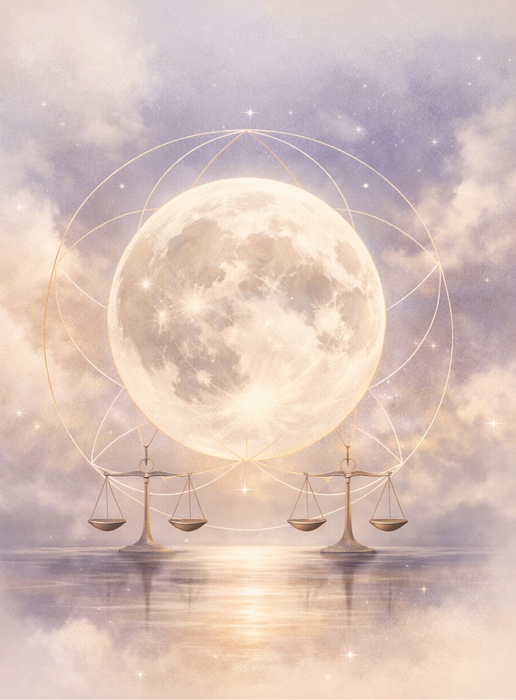 Luna Llena en Libra y el espejo de los vínculos