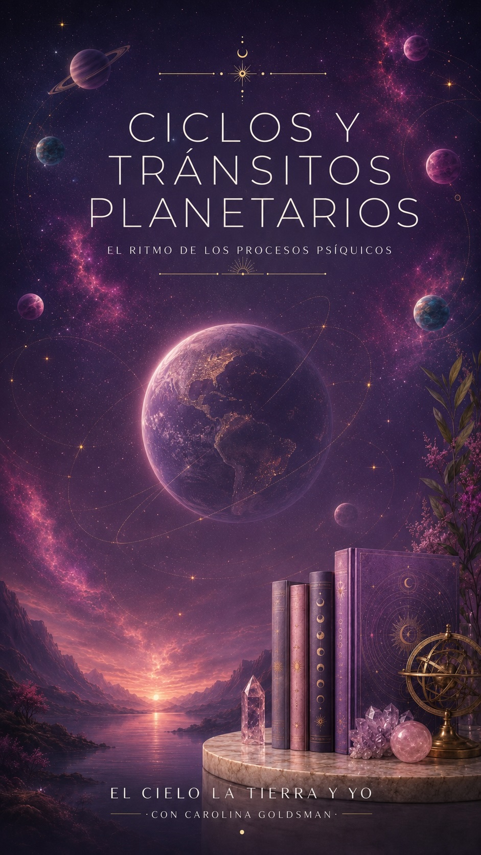 Ciclos y Tránsitos Planetarios, un curso online de astrología terapéutica, con Carolina Goldsman