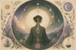 Alquimista contemporáneo representando la alquimia interior y el proceso de transformación de la conciencia.
