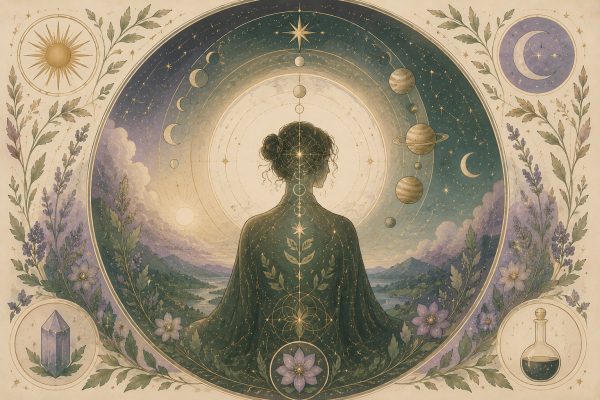 Alquimista contemporáneo representando la alquimia interior y el proceso de transformación de la conciencia.